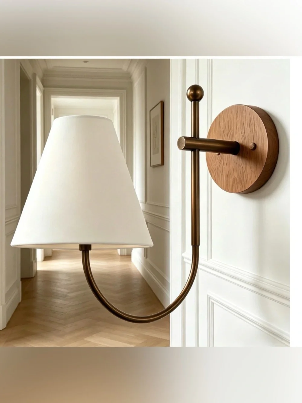 Linen Fabric Wall Sconce, Bronze Wall Mount Ligh